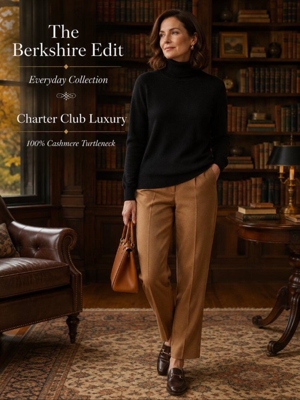 Charter Club Luxury 100% Cashmere Black Turtleneck Sweater Small Quiet Luxury